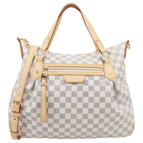 Louis Vuitton  Evora MM Damier Azur Tote Shoulder Bag White - Picture 1 of 13